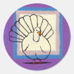 Turkey big tom bird unique modern art painting round sticker