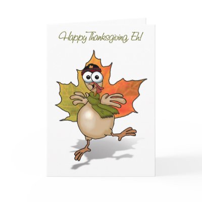 TURKEY Canadian Thanksgiving Greeting Cards by graphicdoodles