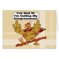 Turkey Congressman Thanksgiving Card cards