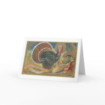 Turkey Cornucopia Thanksgiving Greeting Card
