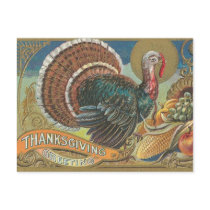 Turkey Cornucopia Thanksgiving Greeting postcards