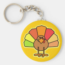 Turkey Cute Cartoon Thanksgiving Design Keychains