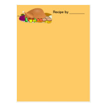 Turkey Dinner Recipe Blank Card Post Card