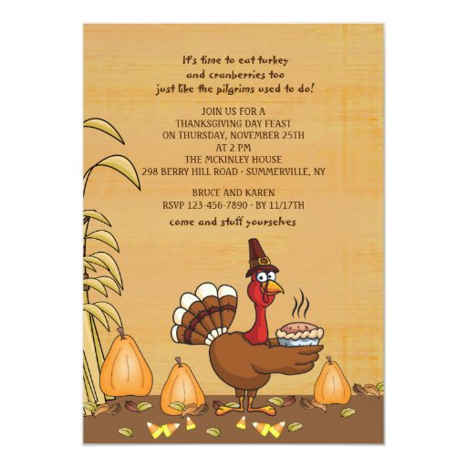 turkey dinner time thanksgiving invitation zazzle thanksgiving invitation