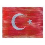 Turkey distressed Turkish flag Post Card