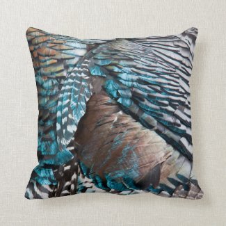 Turkey feathers throw pillows