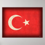 Turkey Flag Distressed Print