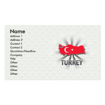 Turkey Flag Map 2.0 Business Cards