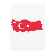 Turkey flag map postcards