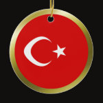 Turkey Fisheye Flag Ornament