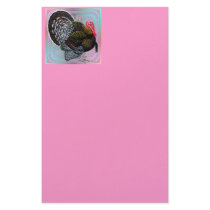 Turkey:  Floral Bronze Tom Stationery Design