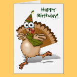 Turkey Happy Birthday Card cards