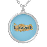 Turkey Map + Name Necklace