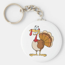 Turkey Mascot Cartoon Character Keychain