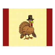 Turkey Pilgrim for Thanksgiving Postcards