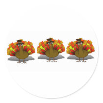 Turkey Pilgrim Trio stickers