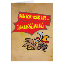Turkey Run Thanksgiving Card cards