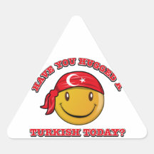 Turkey smiley flag designs triangle stickers