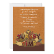 Turkey Time Thanksgiving Dinner Invitation