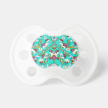 Turkey,Turkish Textile Cloth Rug Pattern Blues Baby Pacifier