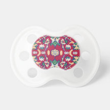 Turkey,Turkish,Textile,Cloth,Rug Pattern Muted Red Baby Pacifiers