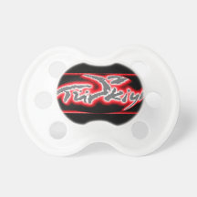 Turkey,Turkiye,Turkish Logo in Red (Black Back 1) Baby Pacifier