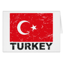 Turkey Vintage Flag Greeting Cards
