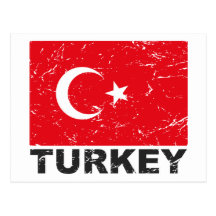 Turkey Vintage Flag Post Card