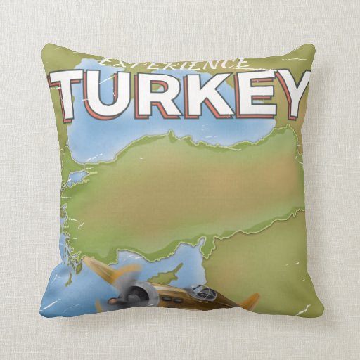 Turkey vintage travel poster throw pillow Zazzle