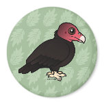 Birdorable Turkey Vulture Round Magnet