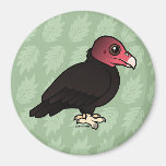 Birdorable Turkey Vulture Round Magnet