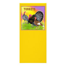 Turkeys:  Colorful Thanksgiving! rack cards