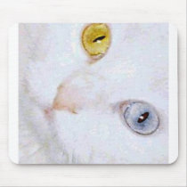 Turkish Angora- 2 different eye colors mousepads by Lovebirdfan Turkish Angora- 2 different eye colors mousepads