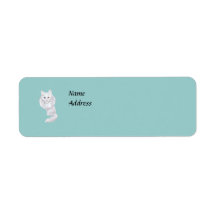 Turkish Angora Caricature Labels