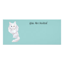Turkish Angora Caricature Personalized Invites