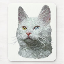 Turkish Angora Cat Mousepad