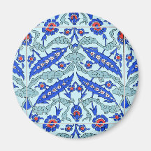 Turkish Border Turquoise Blue Tile Pattern Fridge Magnet