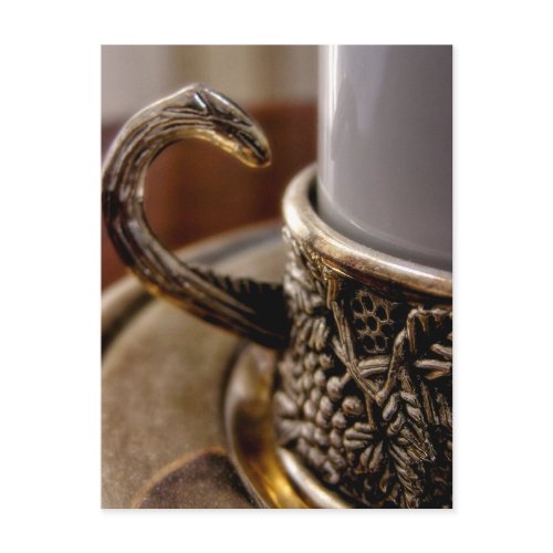 Turkish Coffee Mug Macro Photography Postcard postcard