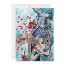 TURKISH FAIRY TALE ,bright red blue white Custom Announcements