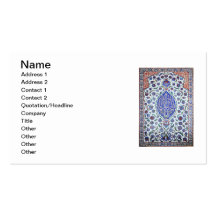 Turkish floral tiles business card template