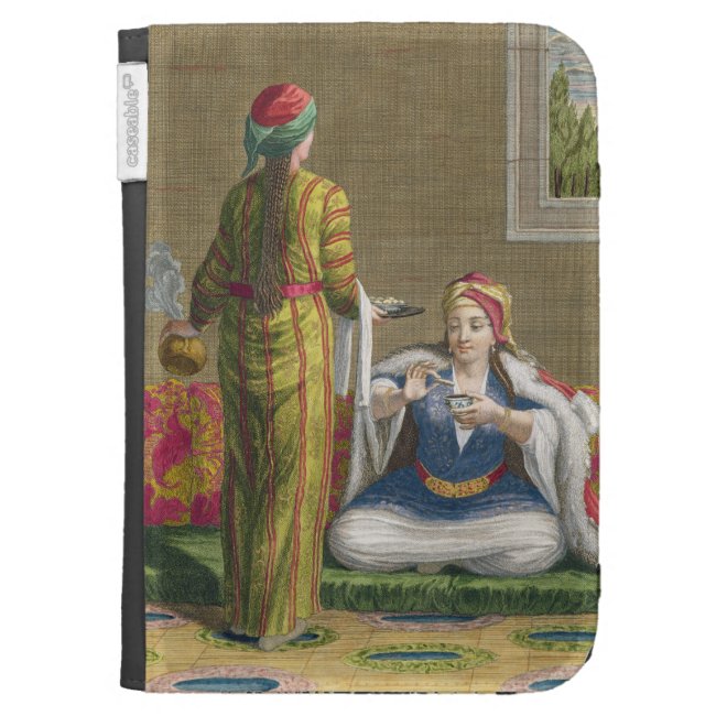 Turkish Girl, having coffee on the sofa, 18th cent Kindle Cases