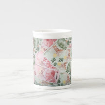 Turkish Money Background Porcelain Mugs