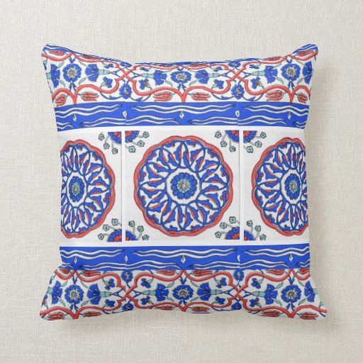 Turkish Ottoman Tile Design Throw Pillow Zazzle