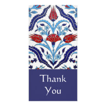 Turkish tile Thank You Photo Card