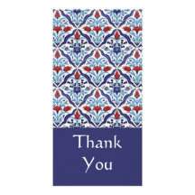 Turkish tile Thank You Photo Card