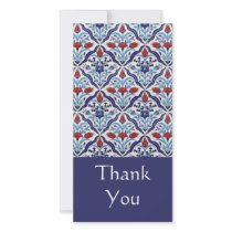 Turkish tile Thank You Photo Card