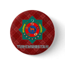 Turkmenistan Coat of Arms Pinback Button