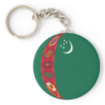 Turkmenistan Fisheye Flag Keychain