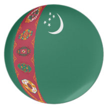 Turkmenistan Fisheye Flag Plate