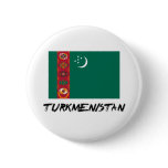 Turkmenistan Flag Pinback Button